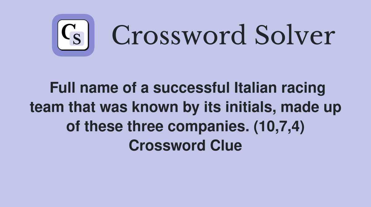 Full name of a successful Italian racing team that was known by its